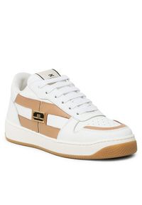 Elisabetta Franchi Sneakersy SA-61H-31E2-V300 Biały. Kolor: biały. Materiał: skóra
