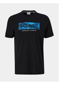 s.Oliver T-Shirt 2135685 Czarny Regular Fit. Kolor: czarny. Materiał: bawełna