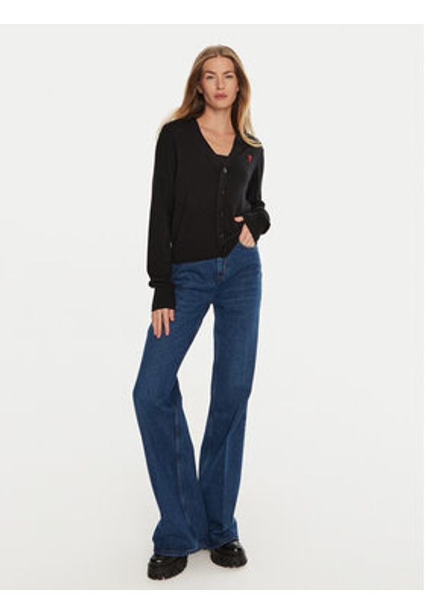 AMI PARIS Jeansy FTR420.DE0031 Granatowy Wide Leg. Kolor: niebieski