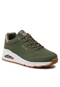 skechers - Skechers Sneakersy Uno Shimmer Away 155196/OLV Khaki. Kolor: brązowy. Materiał: skóra #5