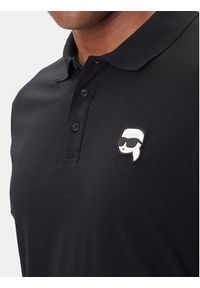 Karl Lagerfeld - KARL LAGERFELD Polo 745710 500224 Czarny Regular Fit. Typ kołnierza: polo. Kolor: czarny. Materiał: bawełna