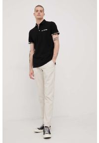 Tom Tailor spodnie lniane męskie kolor beżowy proste. Kolor: beżowy. Materiał: len