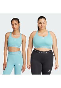 Adidas - Biustonosz Techfit Medium-Support. Kolor: zielony. Materiał: materiał. Technologia: Techfit (Adidas)