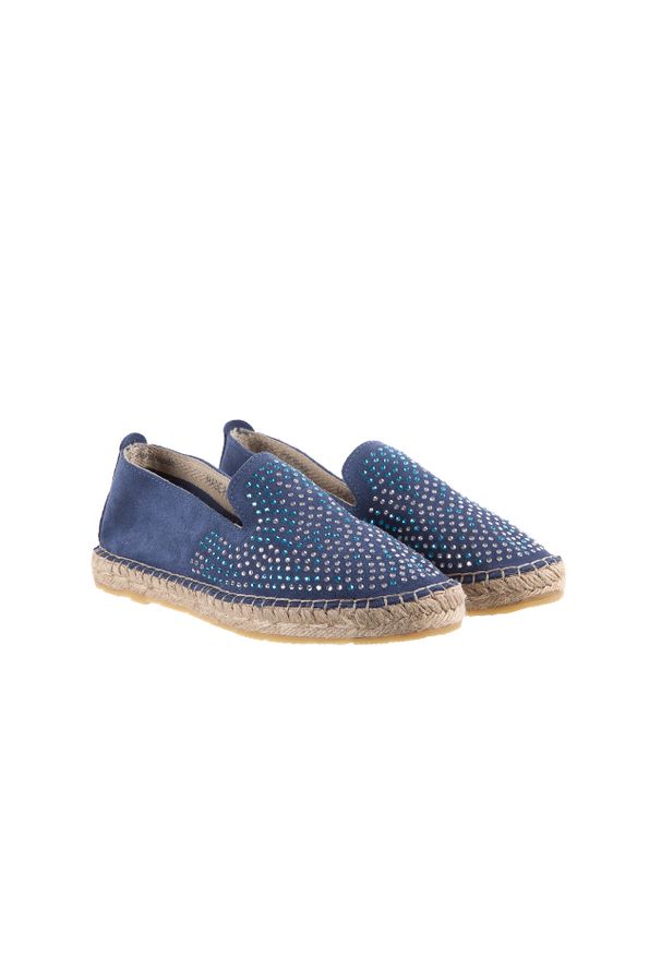 Niebieskie espadryle Bayla na co dzień, casualowe, z aplikacjami