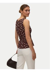 Vero Moda Bluzka Elisa 10347963 Brązowy ciemny Loose Fit. Kolor: brązowy. Materiał: wiskoza #4