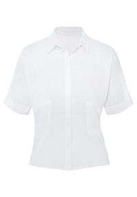 Prześwitująca bluzka z krótkim rękawem z poliestru z recyklingu bonprix biały. Kolor: biały. Materiał: poliester. Długość rękawa: krótki rękaw. Długość: krótkie #1