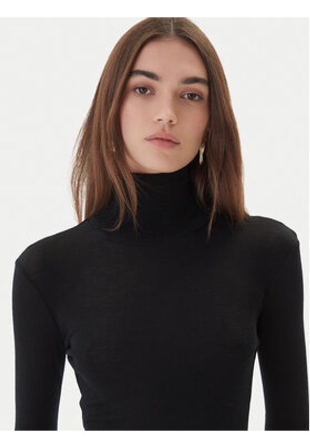 Weekend Max Mara Golf Teseo 2525946052 Czarny Slim Fit. Typ kołnierza: golf. Kolor: czarny. Materiał: wełna