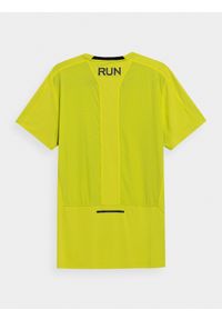 4f - Koszulka do biegania regular szybkoschnąca męska. Kolor: zielony. Materiał: materiał, dzianina. Długość rękawa: krótki rękaw. Długość: krótkie. Sport: fitness, bieganie