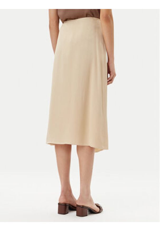 BOSS Spódnica midi Vamarni 50538116 Beżowy Regular Fit. Kolor: beżowy. Materiał: wiskoza
