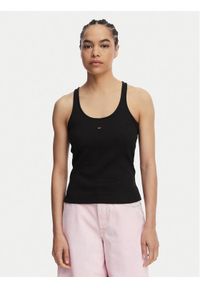 Tommy Jeans Top Racerback DW0DW22264 Czarny Slim Fit. Kolor: czarny. Materiał: bawełna #1