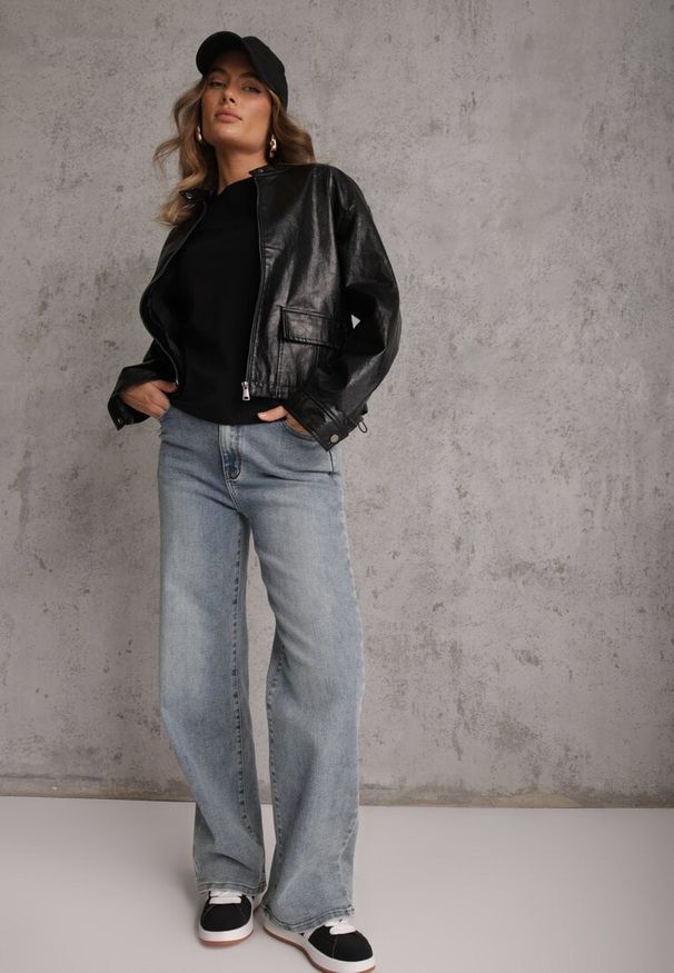 Renee - Czarny T-shirt z Bawełny z Okrągłym Dekoltem Nedima. Okazja: na co dzień. Kolor: czarny. Materiał: bawełna. Styl: casual, klasyczny