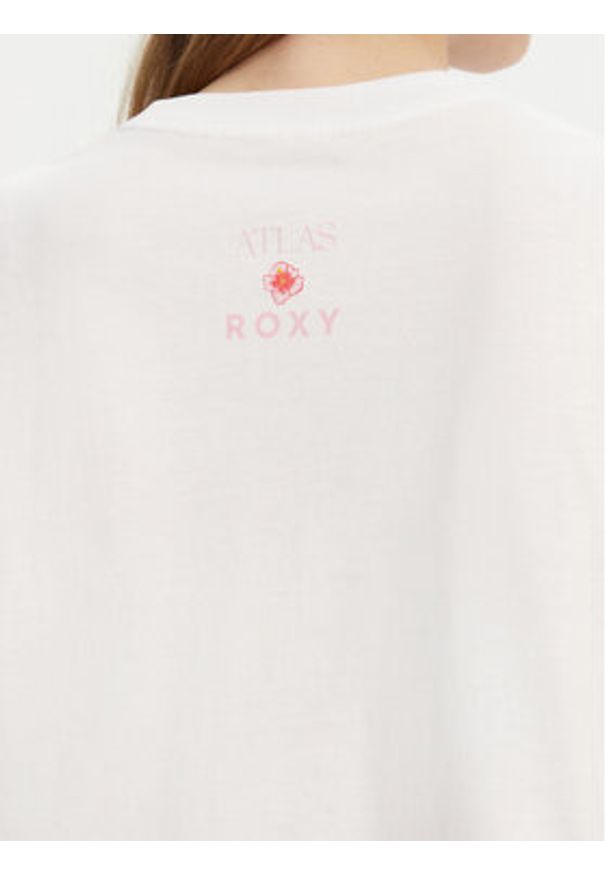 Roxy T-Shirt ERJZT05899 Biały Relaxed Fit. Kolor: biały. Materiał: bawełna