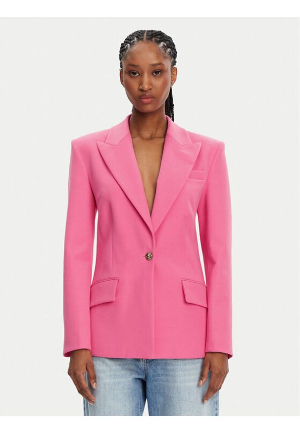 Versace Jeans Couture Marynarka 78HAQ702 Różowy Slim Fit. Kolor: różowy. Materiał: syntetyk, wiskoza
