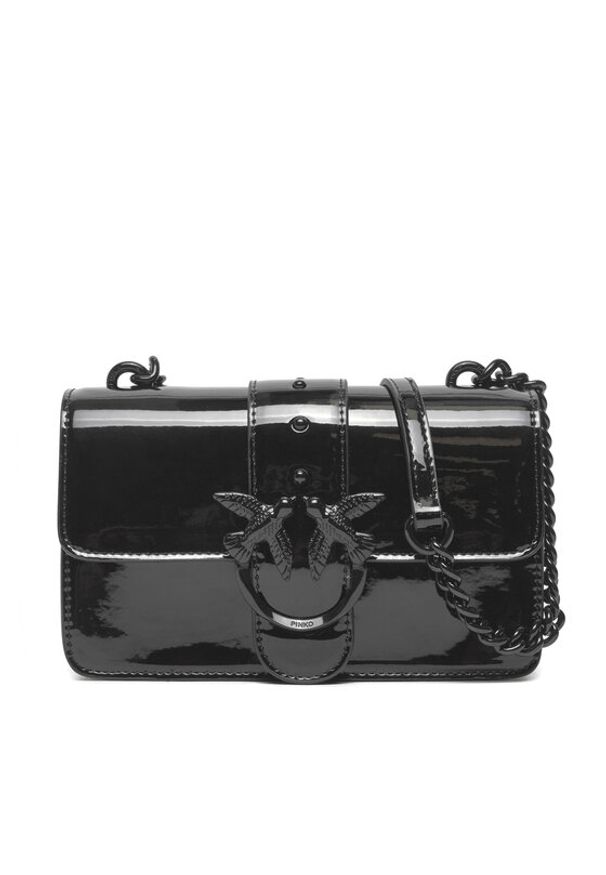 Pinko Torebka Love One Mini Cl PE 24 PLTT 100059 A1JD Czarny. Kolor: czarny. Materiał: skórzane, lakierowane
