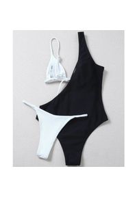 Intica - Strój kąpielowy prążkowany asymetryczny szybkoschnący Gerta. Kolor: wielokolorowy. Materiał: prążkowany. Długość: długie #1