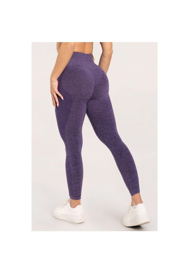 GYM GLAMOUR - Legginsy fitness damskie Gym Glamour seamless. Kolor: fioletowy. Sport: fitness