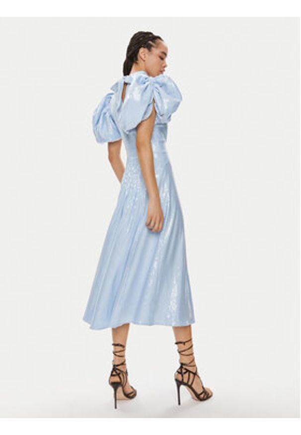 ROTATE Sukienka koktajlowa Dawnana 1122932322 Błękitny Regular Fit. Kolor: niebieski. Materiał: syntetyk. Styl: wizytowy