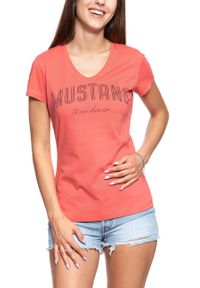 Mustang - MUSTANG T SHIRT DAMSKI Alexia C Print Porcelain Rose 1009392 8204. Wzór: nadruk #7