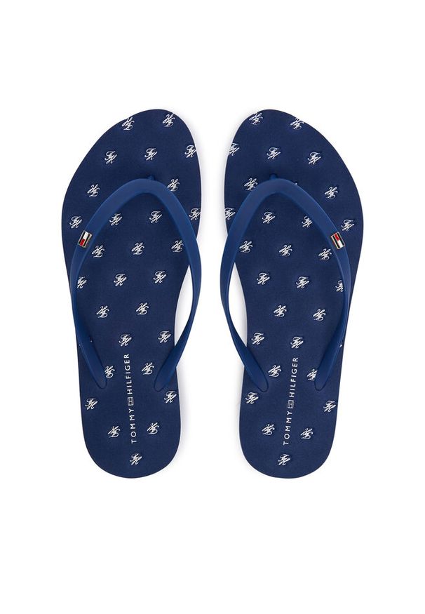 TOMMY HILFIGER - Japonki Tommy Hilfiger. Kolor: niebieski. Obcas: na platformie