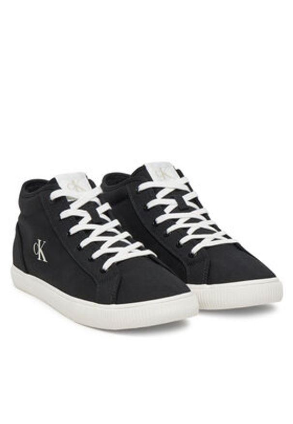 Calvin Klein Jeans Sneakersy Ess Vulc Mid Mg Canvas YM0YM01210 Czarny. Kolor: czarny. Materiał: materiał