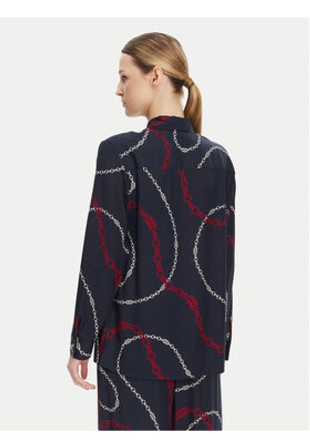 TOMMY HILFIGER - Tommy Hilfiger Koszula WW0WW44045 Granatowy Relaxed Fit. Kolor: niebieski. Materiał: wiskoza