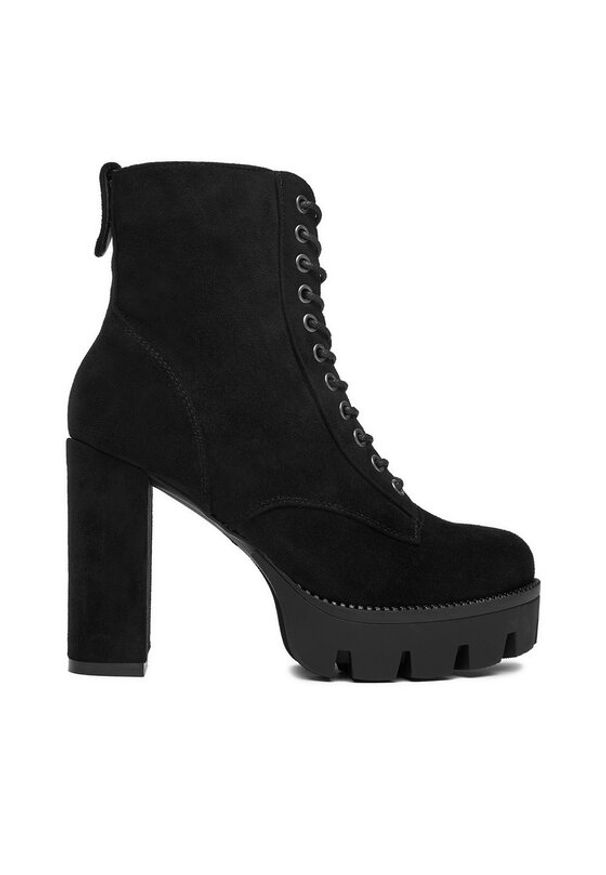DeeZee Botki 23756-4-BLACK SU Czarny. Kolor: czarny. Materiał: materiał