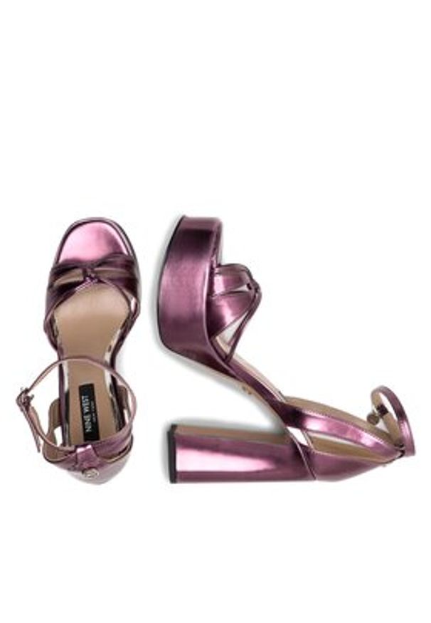 Nine West Sandały Aahida ZL23002CC Fioletowy. Kolor: fioletowy. Materiał: skóra