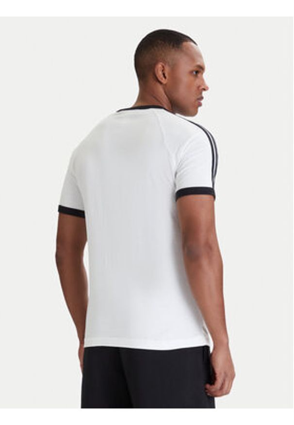 Adidas - adidas T-Shirt 3-Stripes Ringer KF0418 Biały Slim Fit. Kolor: biały. Materiał: bawełna