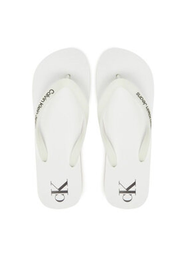 Calvin Klein Jeans Japonki Beach Sandal Transparent Tpu YM0YM01267 Biały. Kolor: biały
