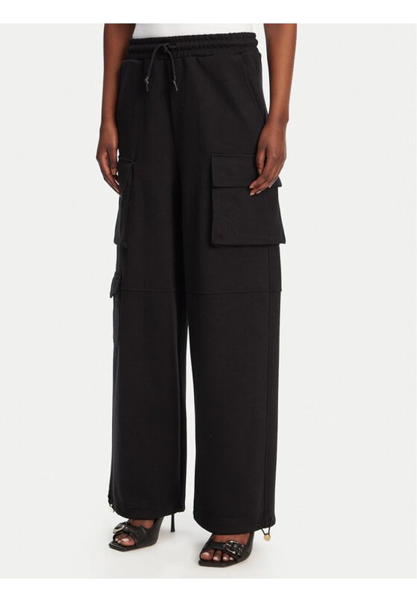 Patrizia Pepe Spodnie dresowe 8P0617/J219-K103 Czarny Relaxed Fit. Kolor: czarny. Materiał: syntetyk