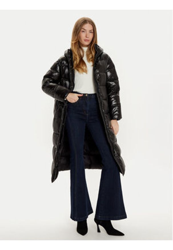 Hetrego - Hetregó Płaszcz zimowy Tara 8N728 Czarny Regular Fit. Kolor: czarny. Materiał: syntetyk. Sezon: zima
