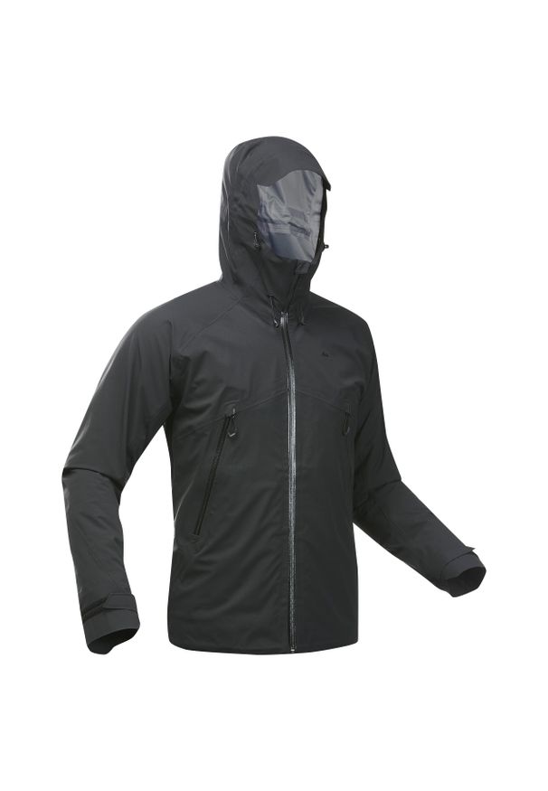quechua - Kurtka turystyczna męska Quechua MH500 wodoodporna. Kolor: czarny. Materiał: materiał, elastan. Sport: wspinaczka