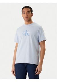 Calvin Klein Jeans T-Shirt Hero Monologo LV04RB862G Błękitny Regular Fit. Kolor: niebieski. Materiał: bawełna #1