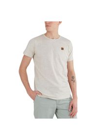 FUNDANGO - T-shirt męski Fundango Jaggy Strukturyzowany krótki rękaw. Kolor: beżowy. Długość rękawa: krótki rękaw. Długość: krótkie