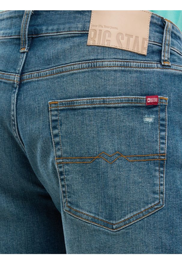 Big-Star - Szorty męskie jeansowe niebieskie Aden 496. Kolor: niebieski. Materiał: jeans