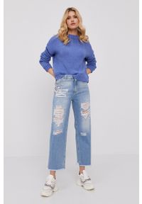 Pinko Jeansy damskie high waist. Stan: podwyższony. Kolor: niebieski. Wzór: aplikacja #4