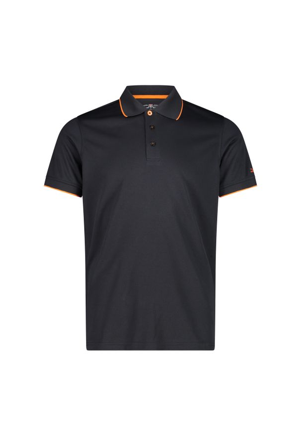 Koszulka męska turystyczna CMP 39T5807. Okazja: na co dzień. Typ kołnierza: polo. Kolor: czarny. Styl: casual, sportowy