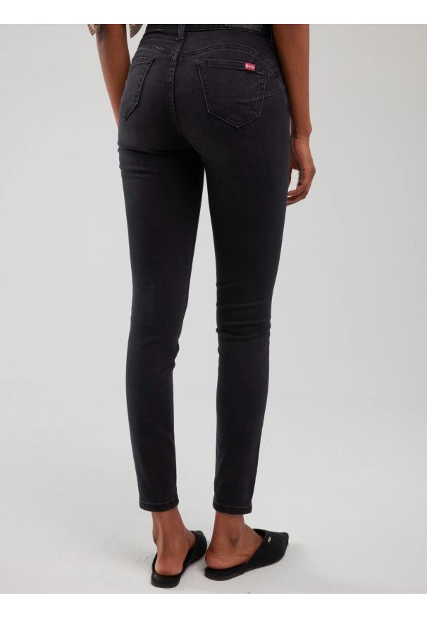 Big-Star - Jeansy damskie push up z wysokim stanem szare Melinda High Waist 895. Stan: podwyższony. Kolor: szary. Styl: sportowy, elegancki, rockowy