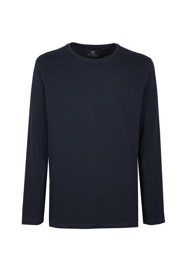 MEN'S HEALTH - Koszulka męska ATHL DPT Logan, długi rękaw, granatowa. Okazja: na co dzień. Kolor: niebieski. Materiał: bawełna. Długość rękawa: długi rękaw. Długość: długie. Styl: casual