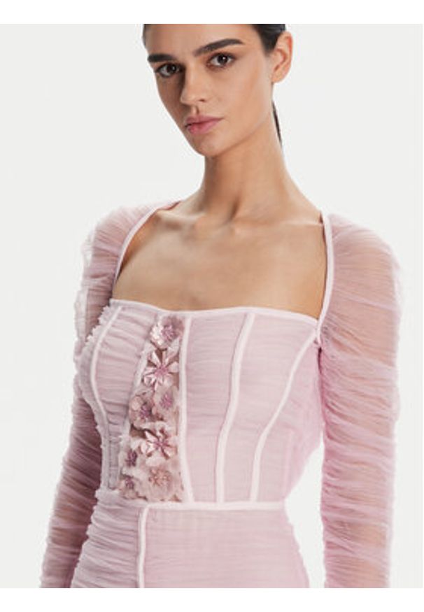 Elisabetta Franchi Sukienka koktajlowa AB68352E2 544 Różowy Regular Fit. Kolor: różowy. Materiał: syntetyk. Styl: wizytowy