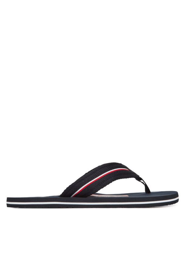 TOMMY HILFIGER - Tommy Hilfiger Japonki Corporate Hilfiger Beach FM0FM05436 Granatowy. Kolor: niebieski. Materiał: materiał