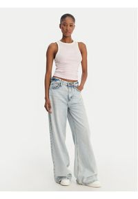 Guess Jeans Top W6GPZ8 KF641 Różowy Slim Fit. Kolor: różowy. Materiał: bawełna #4