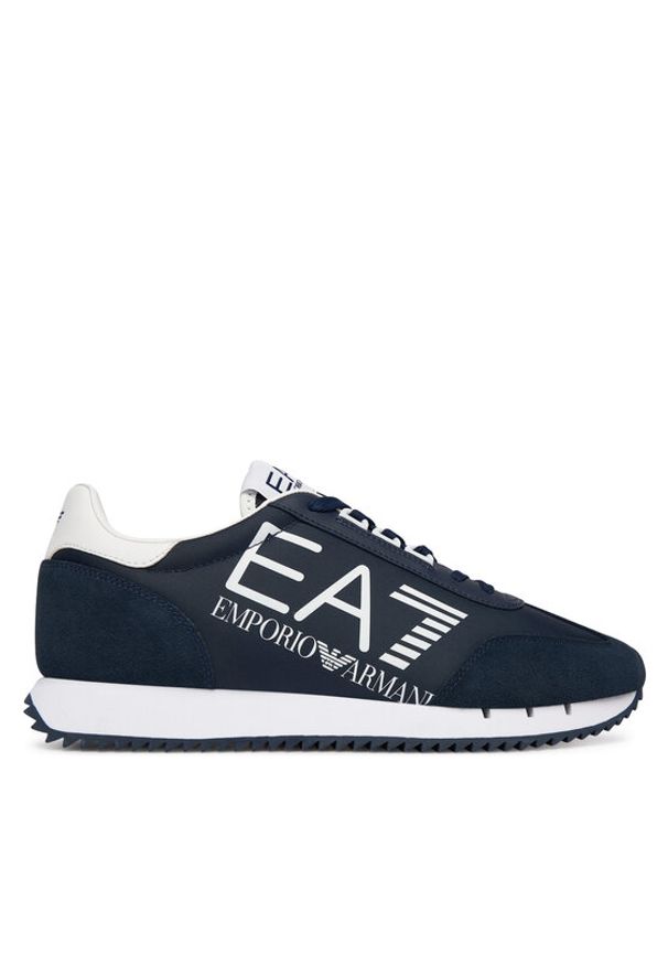EA7 Emporio Armani Sneakersy 7X000541 AF18609 MB198 Granatowy. Kolor: niebieski. Materiał: skóra