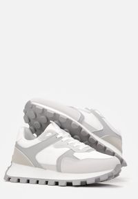 Born2be - Szare Sneakersy na Grubej Podeszwie z Przeszyciami Akyia. Kolor: szary #2