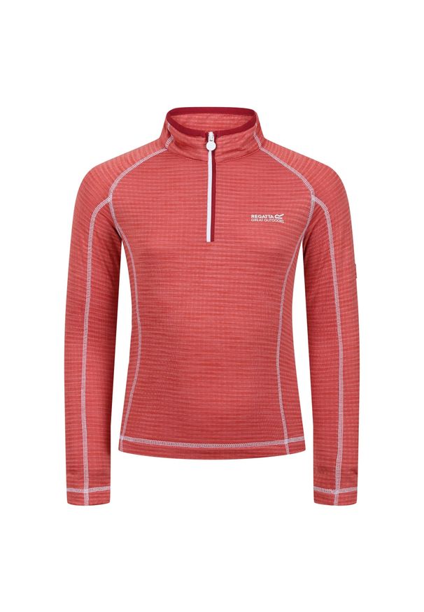 Regatta - Dziecięca Bluza Z Suwakiem Szybkoschnąca Berley. Kolor: czerwony, różowy, wielokolorowy, pomarańczowy. Sport: turystyka piesza