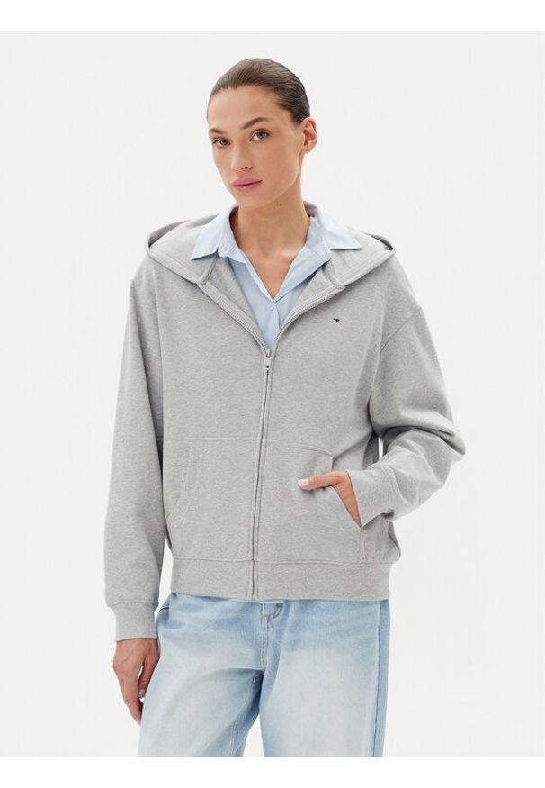 TOMMY HILFIGER - Tommy Hilfiger Bluza UW0UW05772 Szary Regular Fit. Kolor: szary. Materiał: bawełna