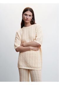 mango - Mango Sweter Figara 47057117 Écru Oversize. Materiał: bawełna