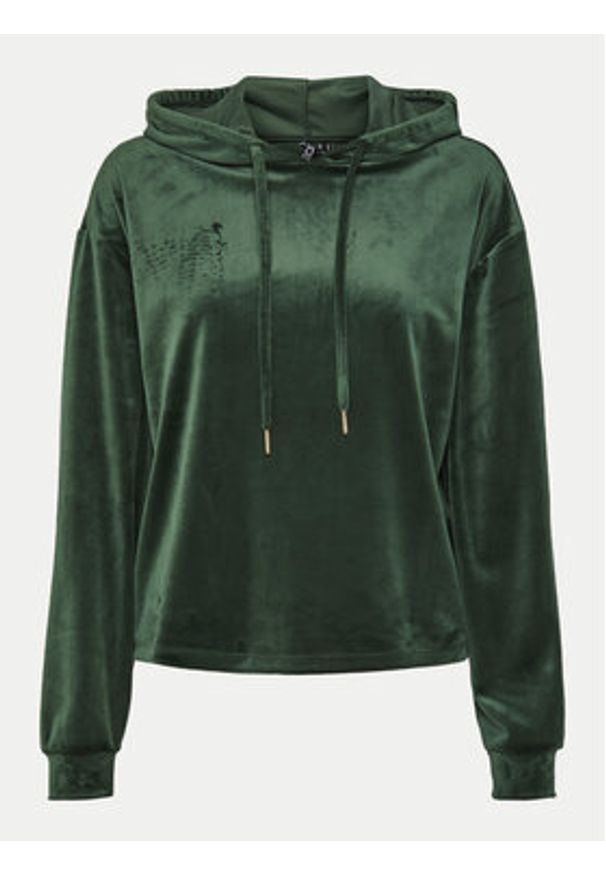 Pieces Bluza Silli 17154433 Zielony Regular Fit. Kolor: zielony. Materiał: welur