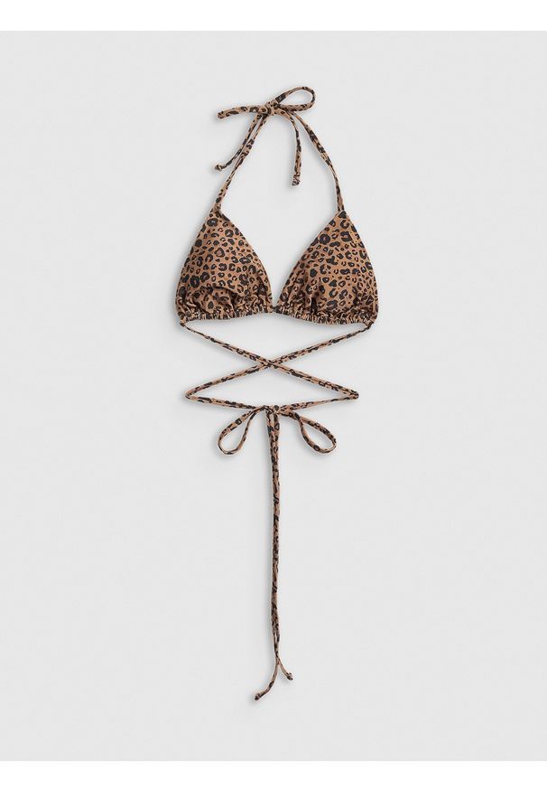 4f - 4F Góra od bikini damska - brązowa L. Kolor: brązowy. Materiał: materiał