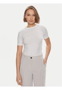 Calvin Klein T-Shirt K20K206553 Biały Slim Fit. Kolor: biały